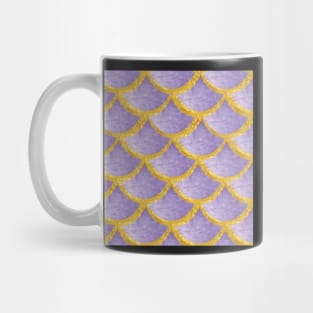 Mermaid Pattern Gold violet Mug